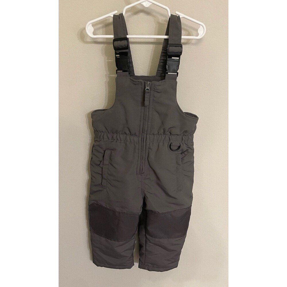 Grey Gray Toughskins Toddler Snow Ski Pants Overalls Bibs, Size 3T